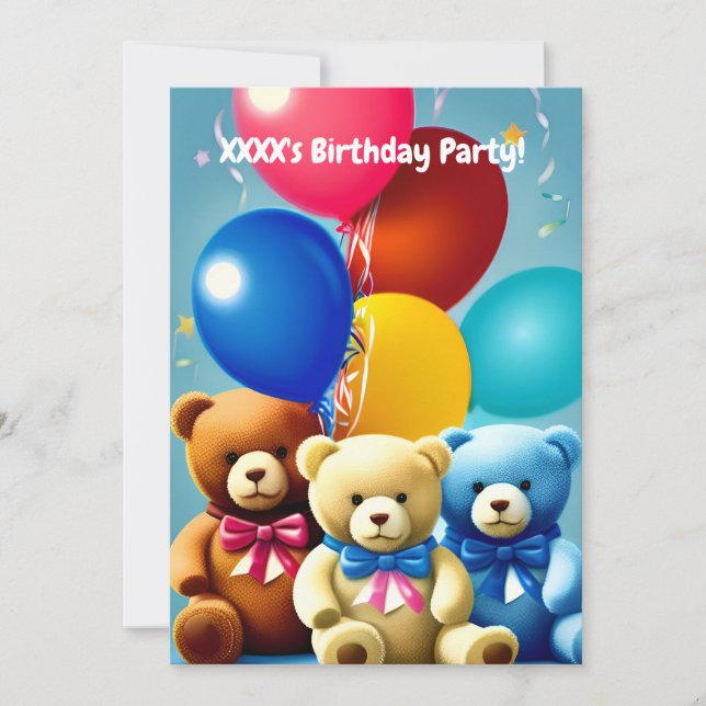 Invitación a la fiesta de cumpleaños del niño (Anverso)