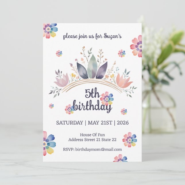 Invitación a la fiesta de cumpleaños del niño acua (Anverso de pie)