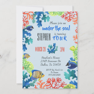 Invitación a la fiesta de cumpleaños del niño bajo