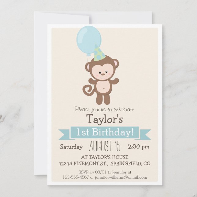 Invitación a la fiesta de cumpleaños del niño con  (Anverso)