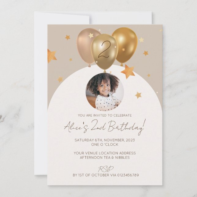 Invitación a la fiesta de cumpleaños del niño con  (Anverso)