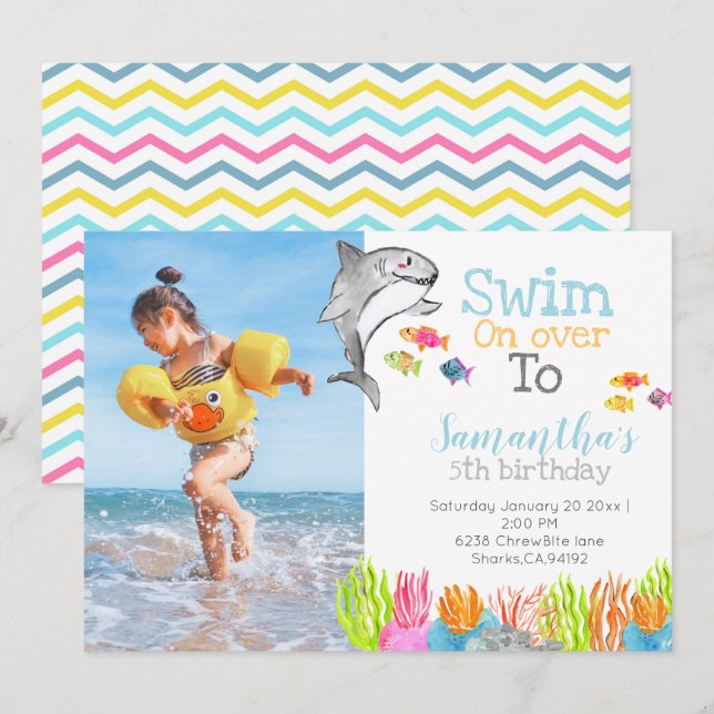 Invitación a la fiesta de cumpleaños del niño del  (Anverso / Reverso)