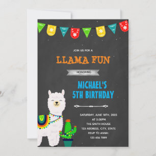 Invitación a la fiesta de cumpleaños del niño llam