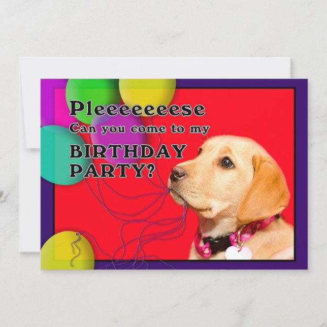 Invitación a la fiesta de cumpleaños del niño, per (Anverso)