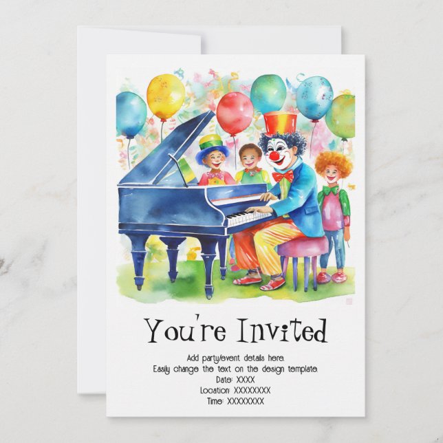 Invitación a la fiesta de cumpleaños del niño pers (Anverso)