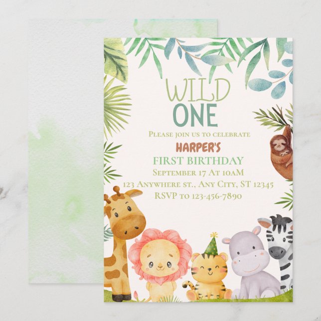 Invitación a la fiesta de cumpleaños del niño salv (Anverso / Reverso)
