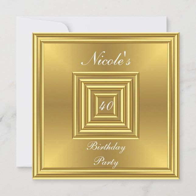 Invitación a la Fiesta de Cumpleaños del Oro 40 (Anverso)