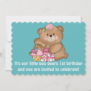 Invitación a la fiesta de cumpleaños del oso peque