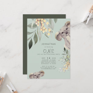 Invitación a la fiesta de cumpleaños del oso verde