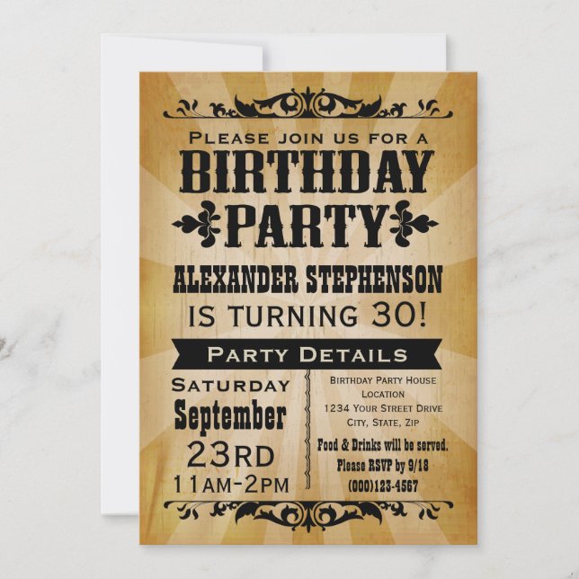 Invitación a la fiesta de cumpleaños del país ruso (Anverso)