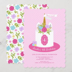 Invitación a la fiesta de cumpleaños del pastel de