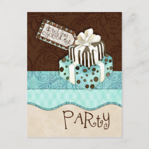 Invitación a la fiesta de cumpleaños del pastel de