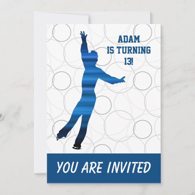 Invitación a la fiesta de cumpleaños del patinaje  (Anverso)