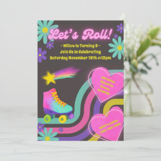 Invitación a la fiesta de cumpleaños del patinaje