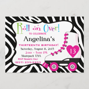 Invitación a la fiesta de cumpleaños del patinaje 