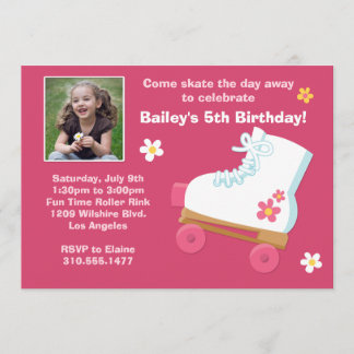 Invitación a la fiesta de cumpleaños del patinaje 