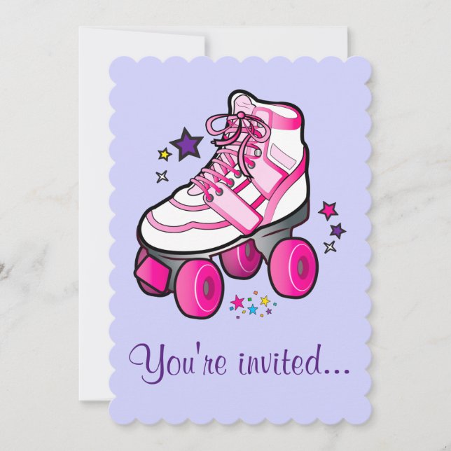 Invitación a la fiesta de cumpleaños del patinaje  (Anverso)