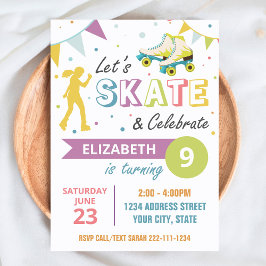 Invitación a la fiesta de cumpleaños del patinaje 