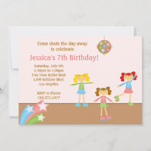 Invitación a la fiesta de cumpleaños del patinaje 