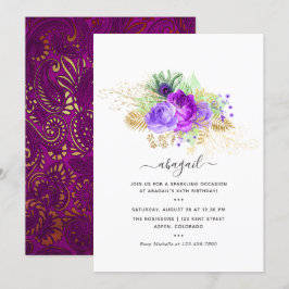 Invitación a la fiesta de cumpleaños del pavo real