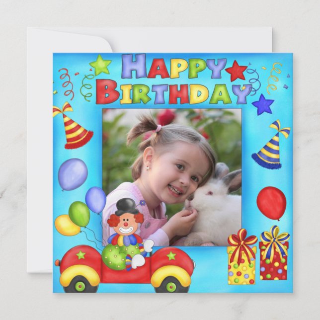 Invitación a la fiesta de cumpleaños del payaso de (Anverso)