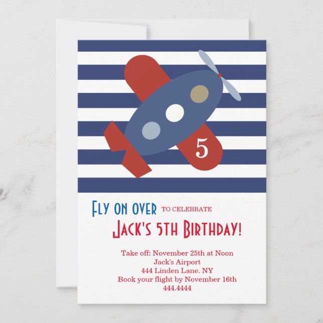 Invitación a la fiesta de cumpleaños del pequeño a (Anverso)