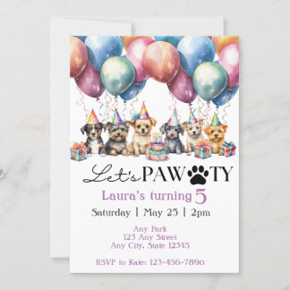 Invitación a la fiesta de cumpleaños del perro acu