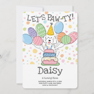 Invitación a la fiesta de cumpleaños del perro bla