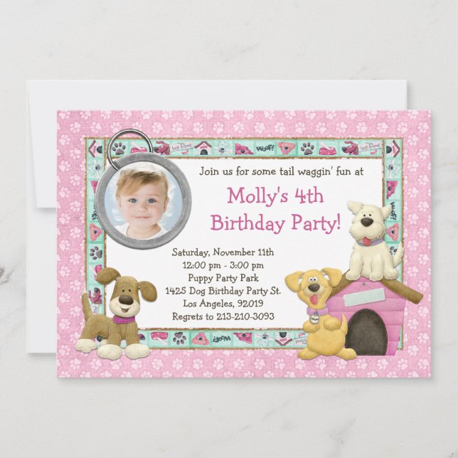 Invitación a la fiesta de cumpleaños del perro cac (Anverso)
