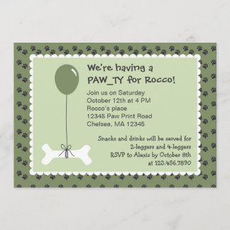 Invitación a la fiesta de cumpleaños del perro con