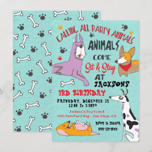 Invitación a la fiesta de cumpleaños del perro de
