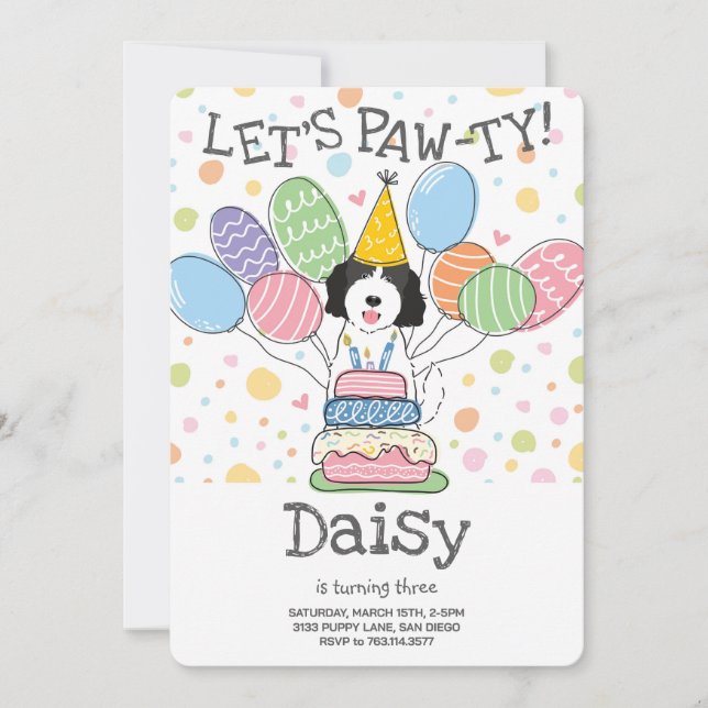 Invitación a la fiesta de cumpleaños del perro Gol (Anverso)