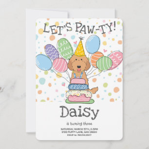 Invitación a la fiesta de cumpleaños del perro Lab