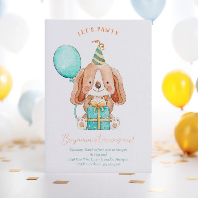Invitación a la fiesta de cumpleaños del perro pim (Subido por el creador)