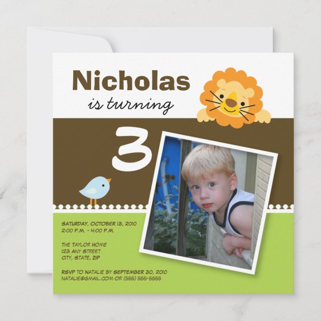 Invitación a la fiesta de cumpleaños del Personali (Anverso)