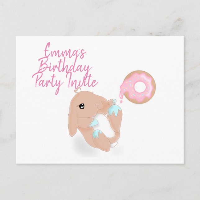 Invitación a la fiesta de cumpleaños del Personali (Anverso)