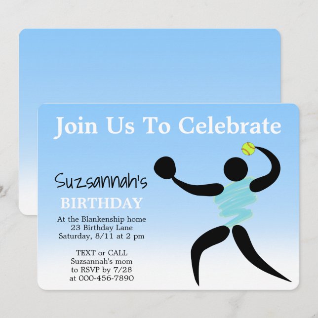 Invitación a la fiesta de cumpleaños del Personali (Anverso / Reverso)