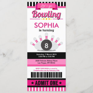 Invitación a la fiesta de cumpleaños del Pink Bowl