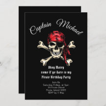 Invitación a la fiesta de cumpleaños del pirata