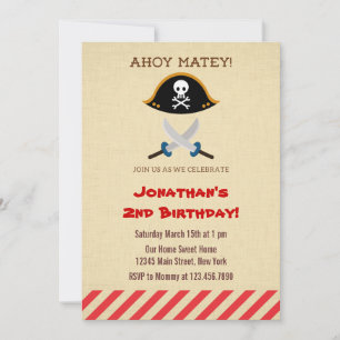 Invitación a la fiesta de cumpleaños del pirata