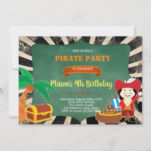 Invitación a la fiesta de cumpleaños del Pirata
