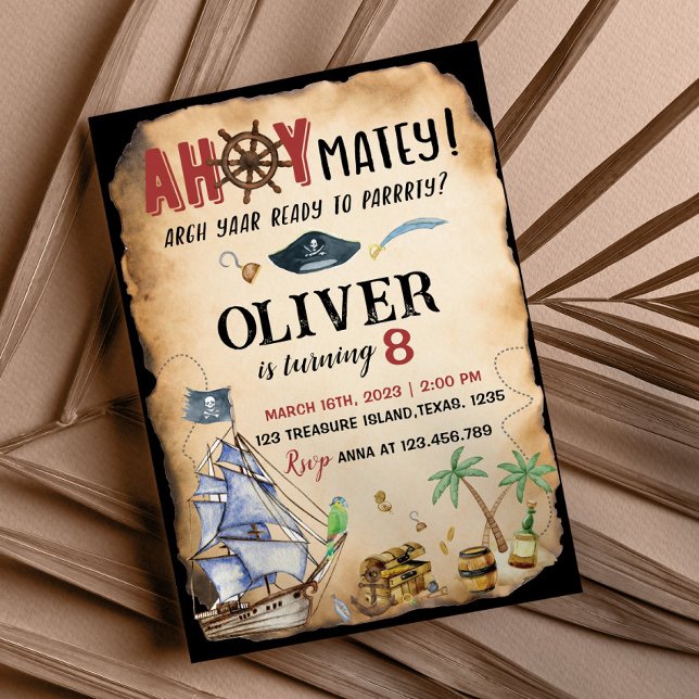 Invitación a la fiesta de cumpleaños del pirata (Subido por el creador)