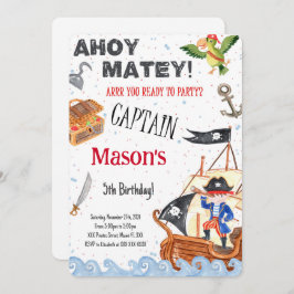 Invitación a la fiesta de cumpleaños del pirata