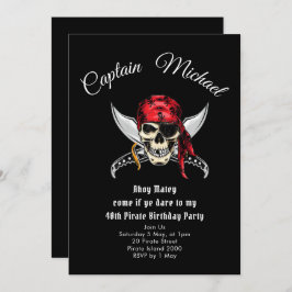 Invitación a la fiesta de cumpleaños del pirata 40
