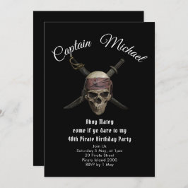 Invitación a la fiesta de cumpleaños del pirata 40