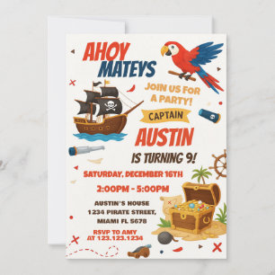 Invitación a la fiesta de cumpleaños del pirata ed