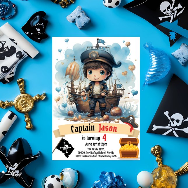 Invitación A La Fiesta De Cumpleaños Del Pirata Pa (Subido por el creador)