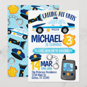Invitación a la fiesta de cumpleaños del policía
