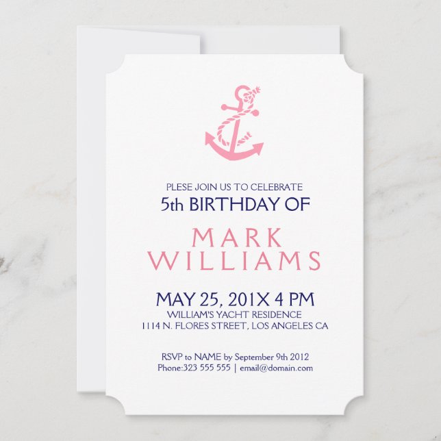 Invitación a la fiesta de cumpleaños del presentad (Anverso)