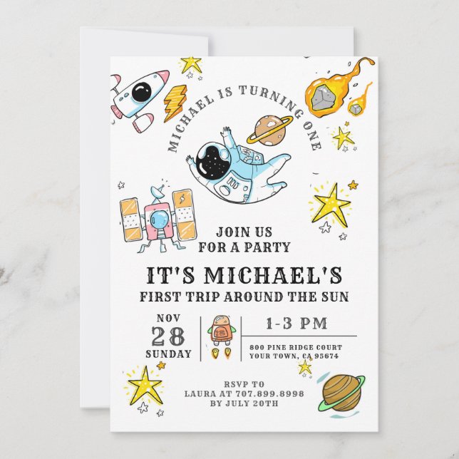 Invitación a la fiesta de cumpleaños del primer as (Anverso)